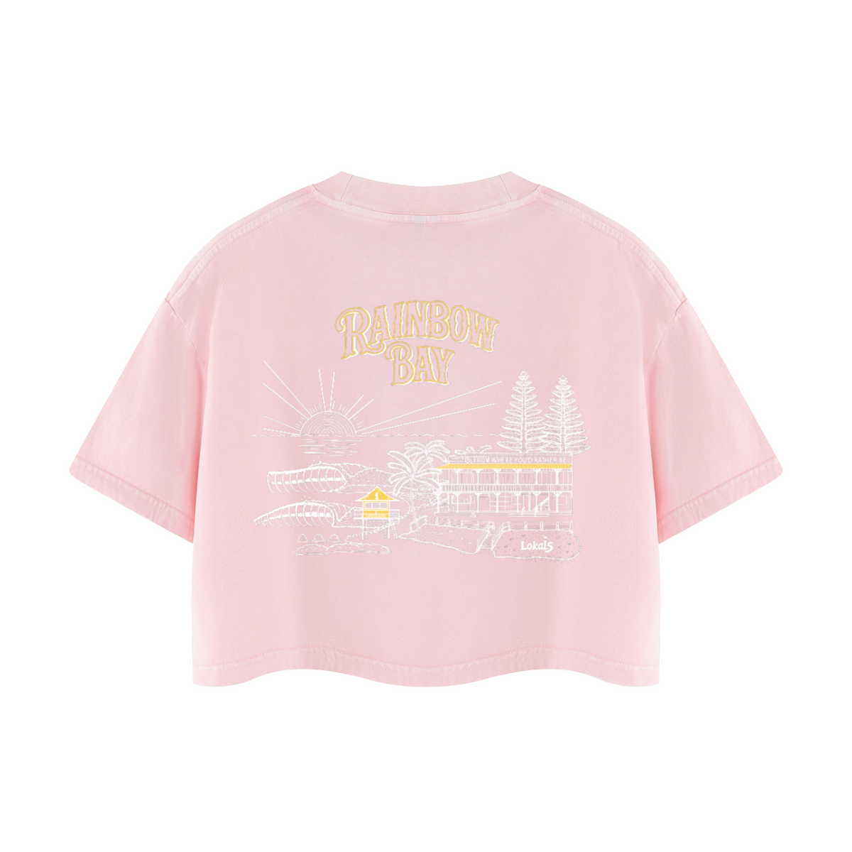 Rainbow Bay / Women's Mineral Wash Cotton Crop T-Shirt