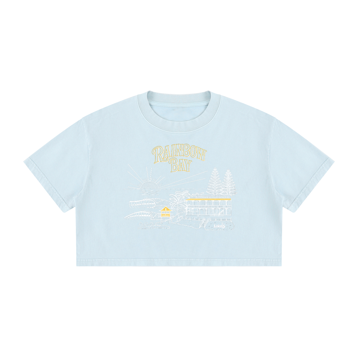 Rainbow Bay / Women's Mineral Wash Cotton Crop T-Shirt