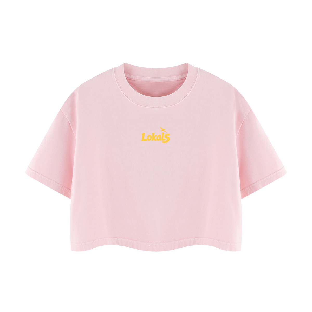 Rainbow Bay / Women's Mineral Wash Cotton Crop T-Shirt