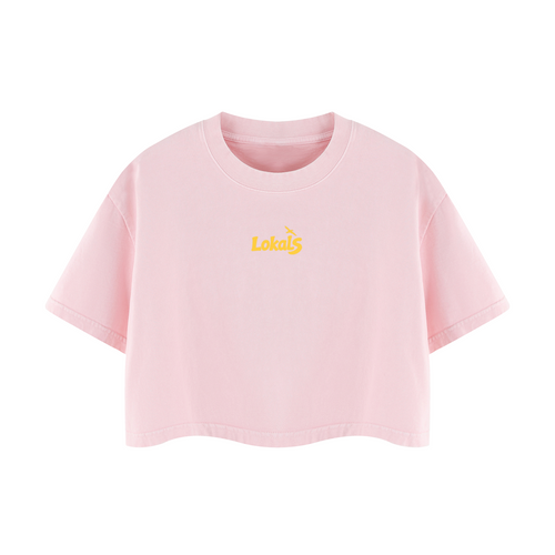 Rainbow Bay / Women's Mineral Wash Cotton Crop T-Shirt