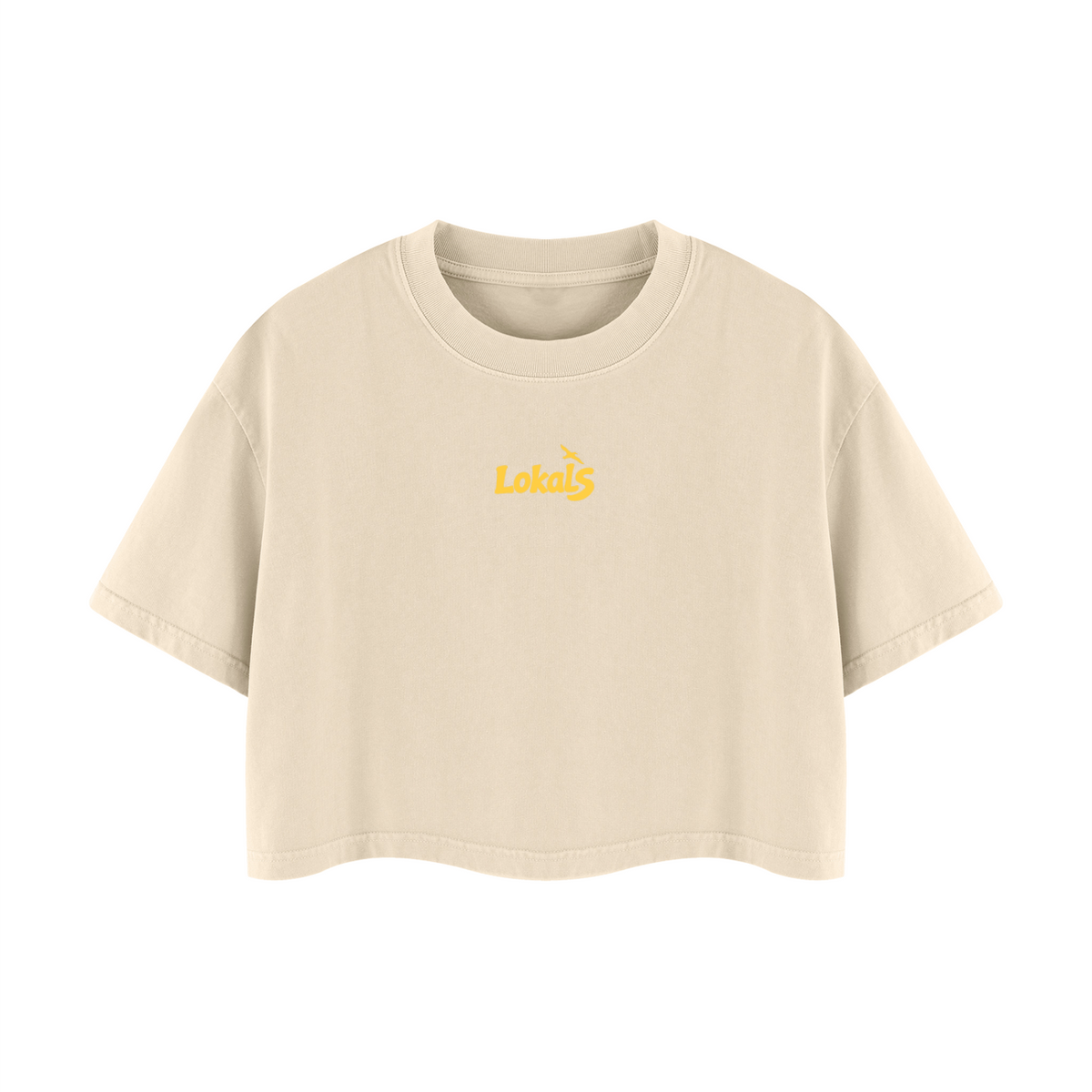 Rainbow Bay / Women's Mineral Wash Cotton Crop T-Shirt