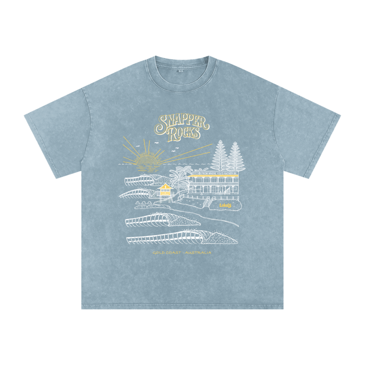 Snapper Rocks - Snow Washed Oversized 100% Cotton T-Shirt