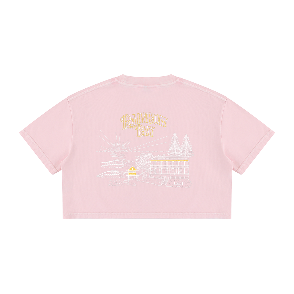 Women's Mineral Wash Cotton Crop T-Shirt