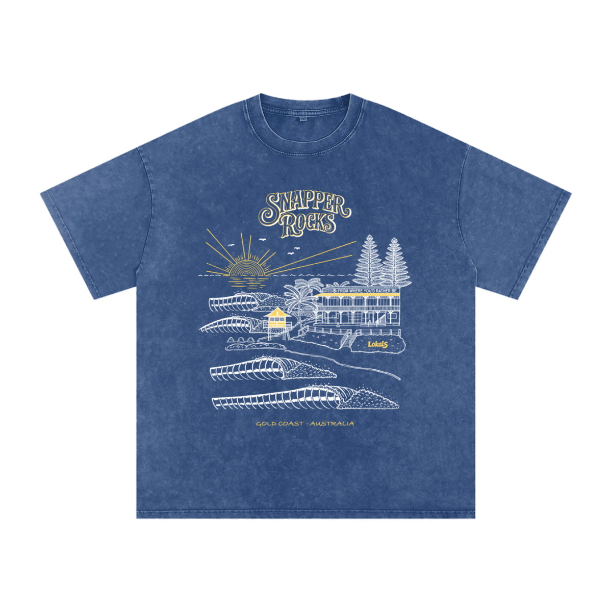 Snapper Rocks - Snow Washed Oversized 100% Cotton T-Shirt