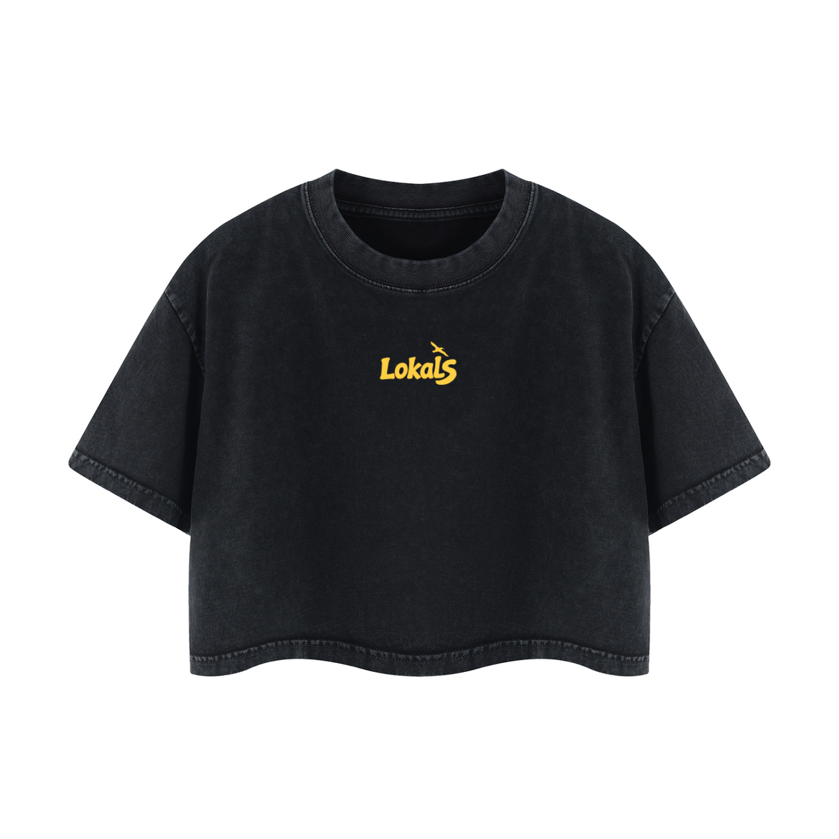 Rainbow Bay / Women's Mineral Wash Cotton Crop T-Shirt