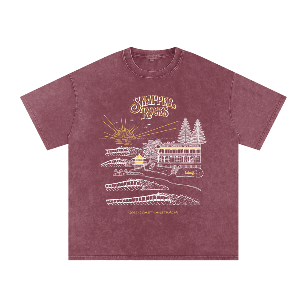 Snapper Rocks - Snow Washed Oversized 100% Cotton T-Shirt