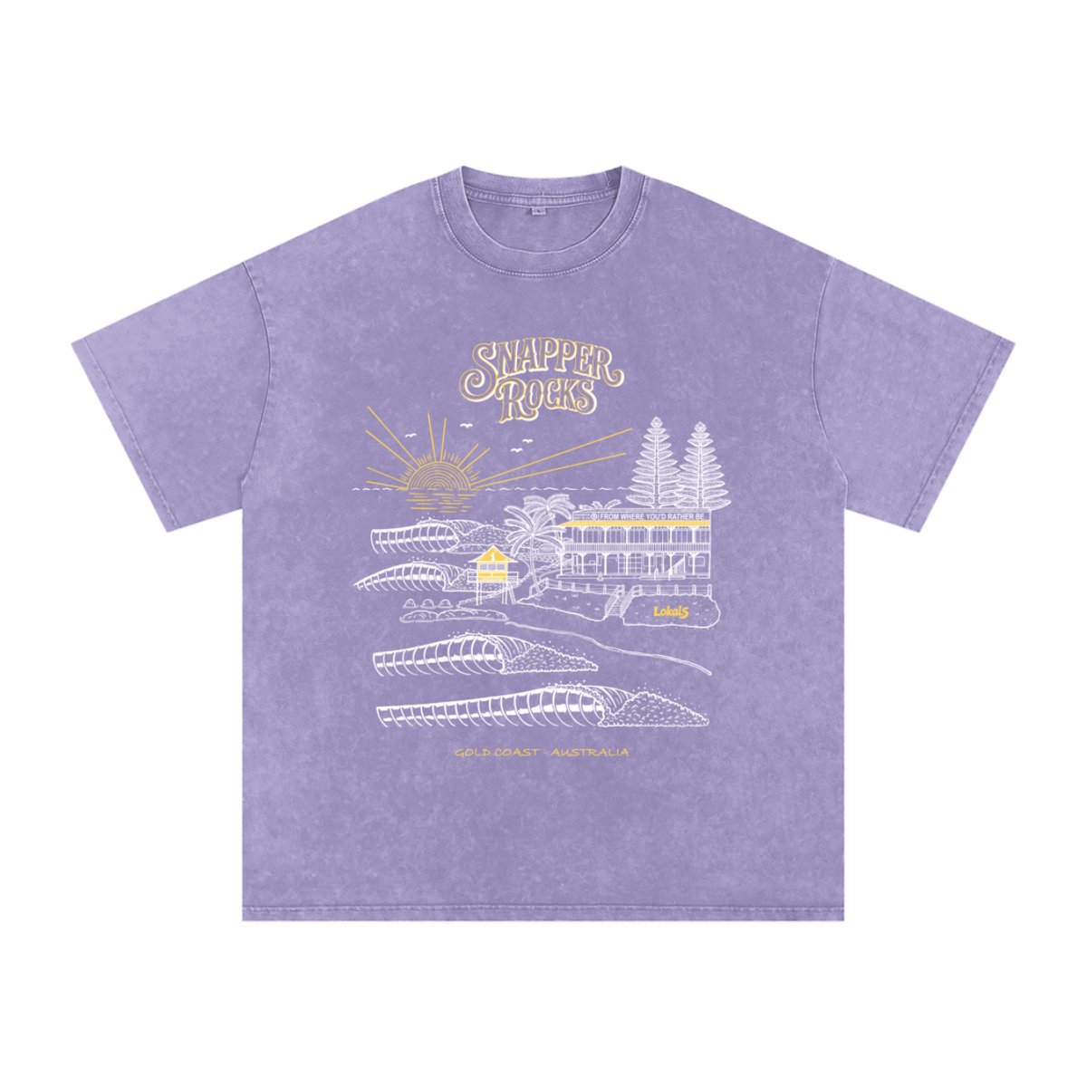 Snapper Rocks - Snow Washed Oversized 100% Cotton T-Shirt