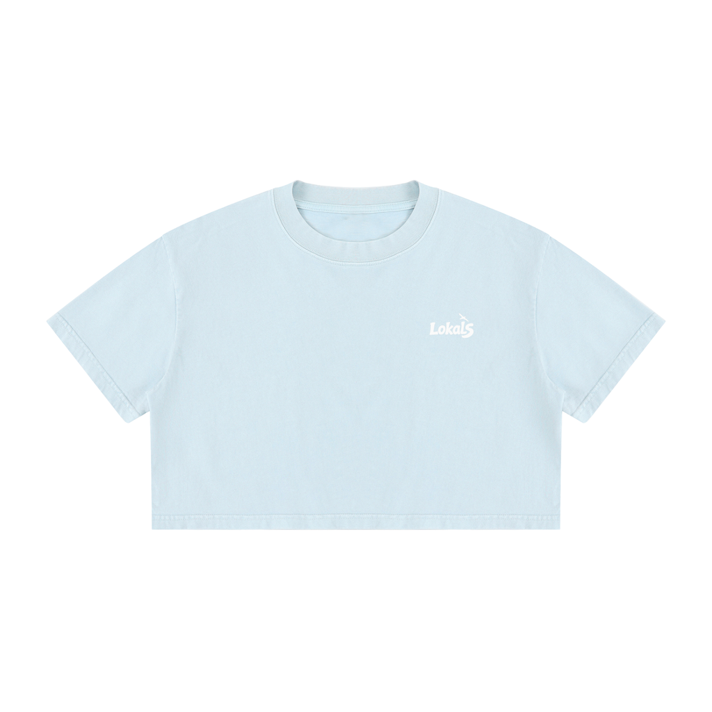 Women's Mineral Wash Cotton Crop T-Shirt