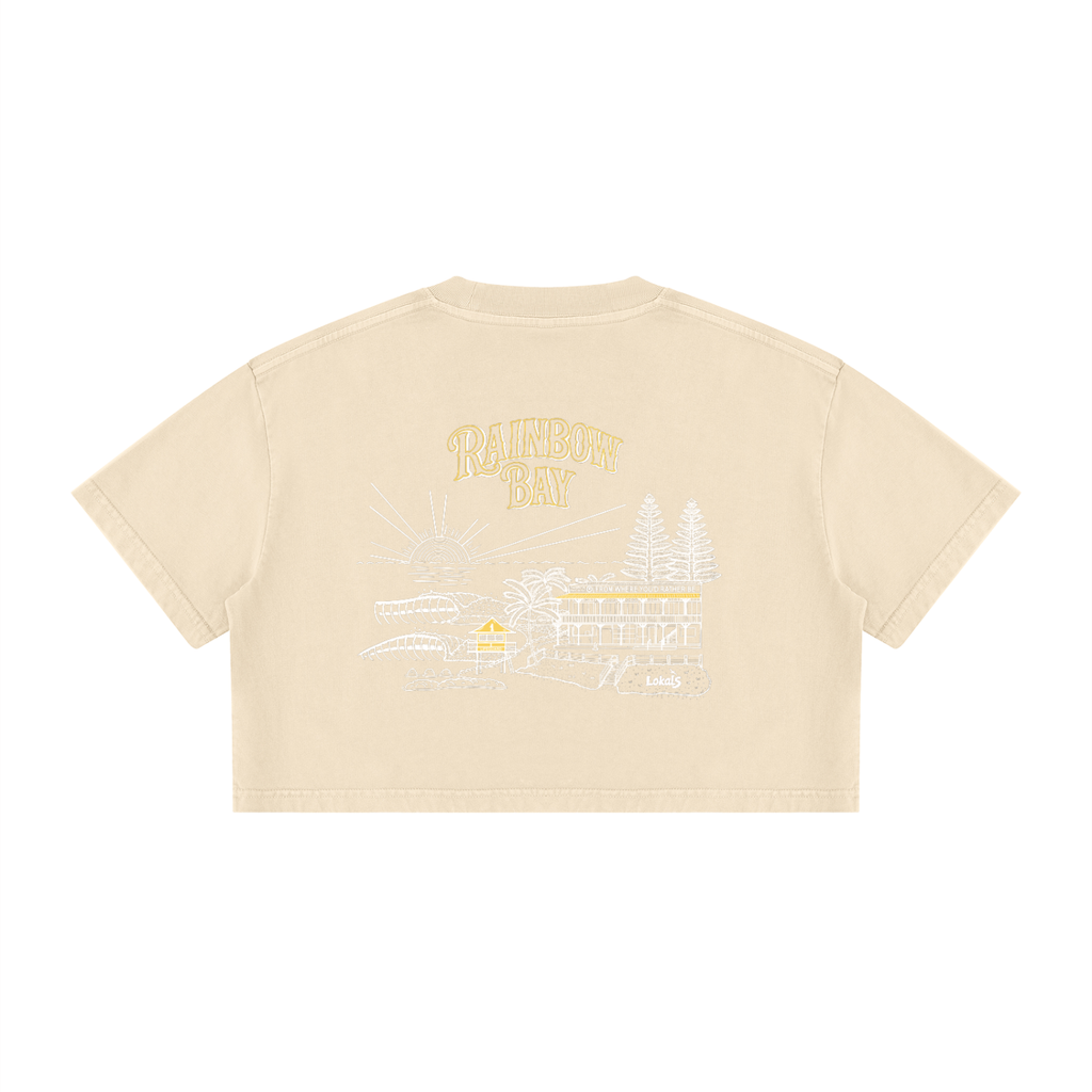 Women's Mineral Wash Cotton Crop T-Shirt