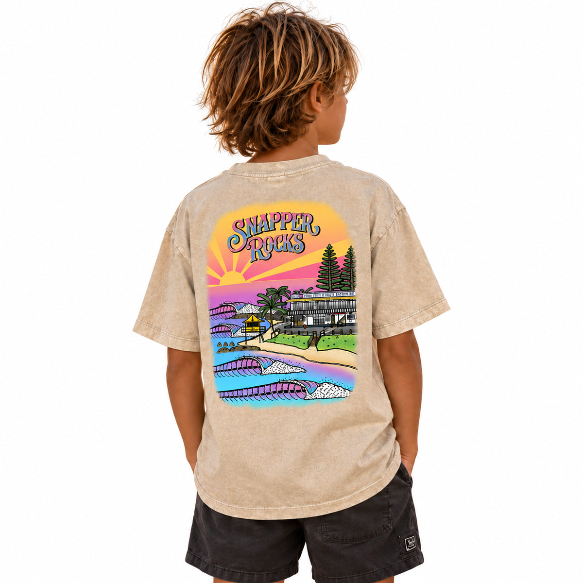 Snapper Rocks / Kids' T-Shirt ( Snow Washed )