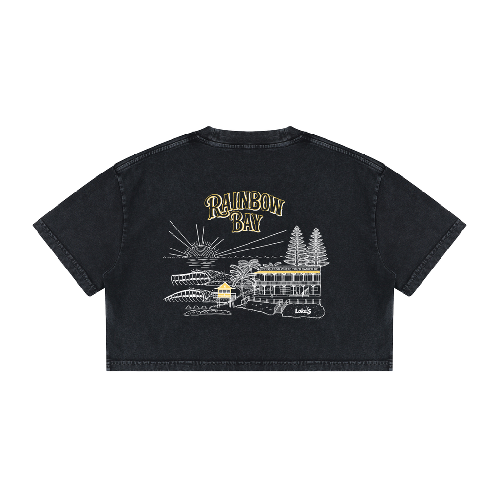 Women's Mineral Wash Cotton Crop T-Shirt